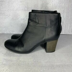 Clarks Enfield Tess Ankle Boots Women's Sz 9.5M Black Leather